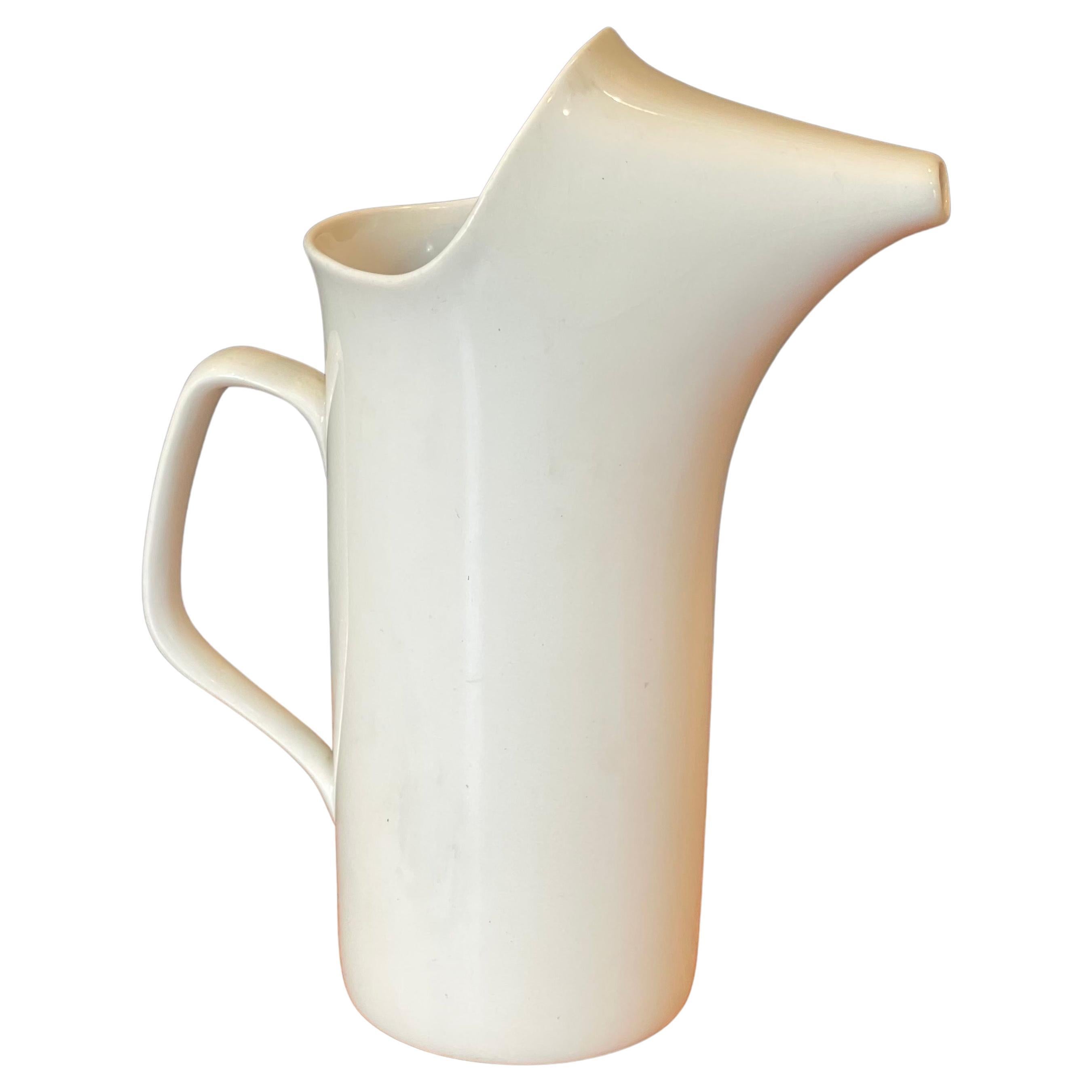 MCM Small Ironstone Porcelain Pitcher by Lagardo Tackett for Schmid For Sale