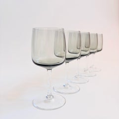 MCM Smoke Glass Wine Glasses by Peill & Putzler, Germany - Set of 5 - 5 oz