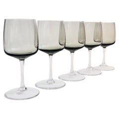MCM Smoke Glass Wine Glasses by Peill & Putzler, Germany - Set of 5 - 5 oz