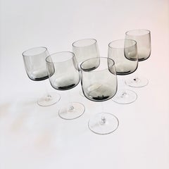 MCM Smoke Glass Wine Glasses by Peill & Putzler, Germany - Set of 6 - 11 oz