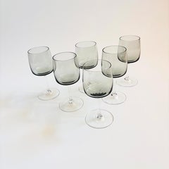 MCM Smoke Glass Wine Glasses by Peill & Putzler, Germany - Set of 6 - 5 oz