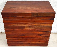 MCM Solid Exotic Wood Bachelor Chest Dresser Rustic Brutalist