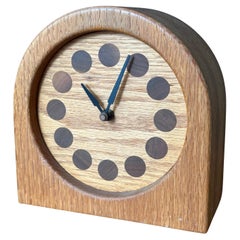 MCM Solid Staved Teak Desk Clock