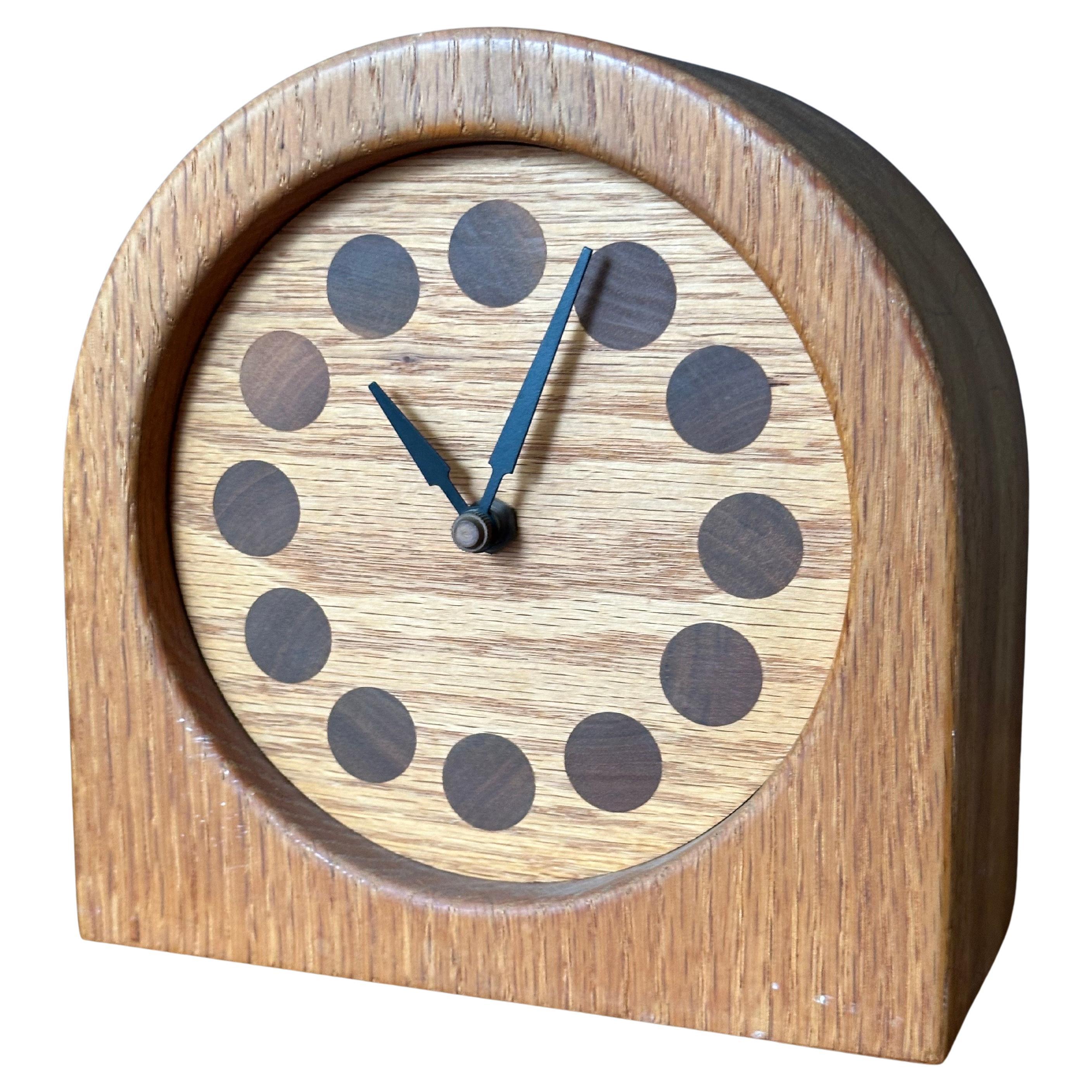Horloge de bureau en teck massif staved MCM en vente 2