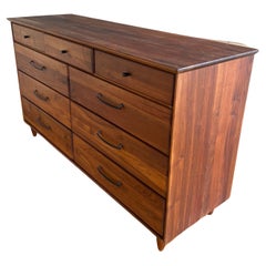 MCM Solid Walnut 9 Drawer Dresser by ACE-HI Prelude California Design
