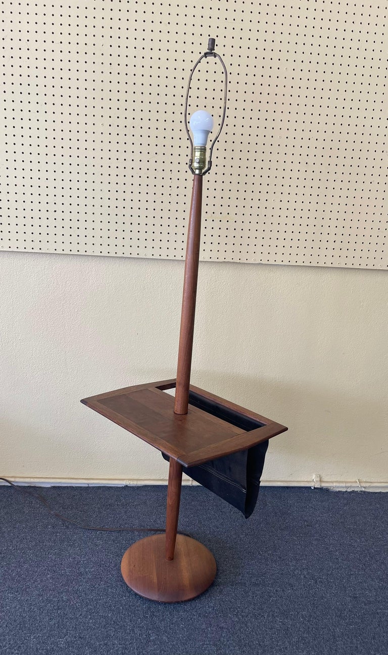 MCM Solid Walnut "Shaft" Table / Floor Lamp / Magazine Rack by Laurel