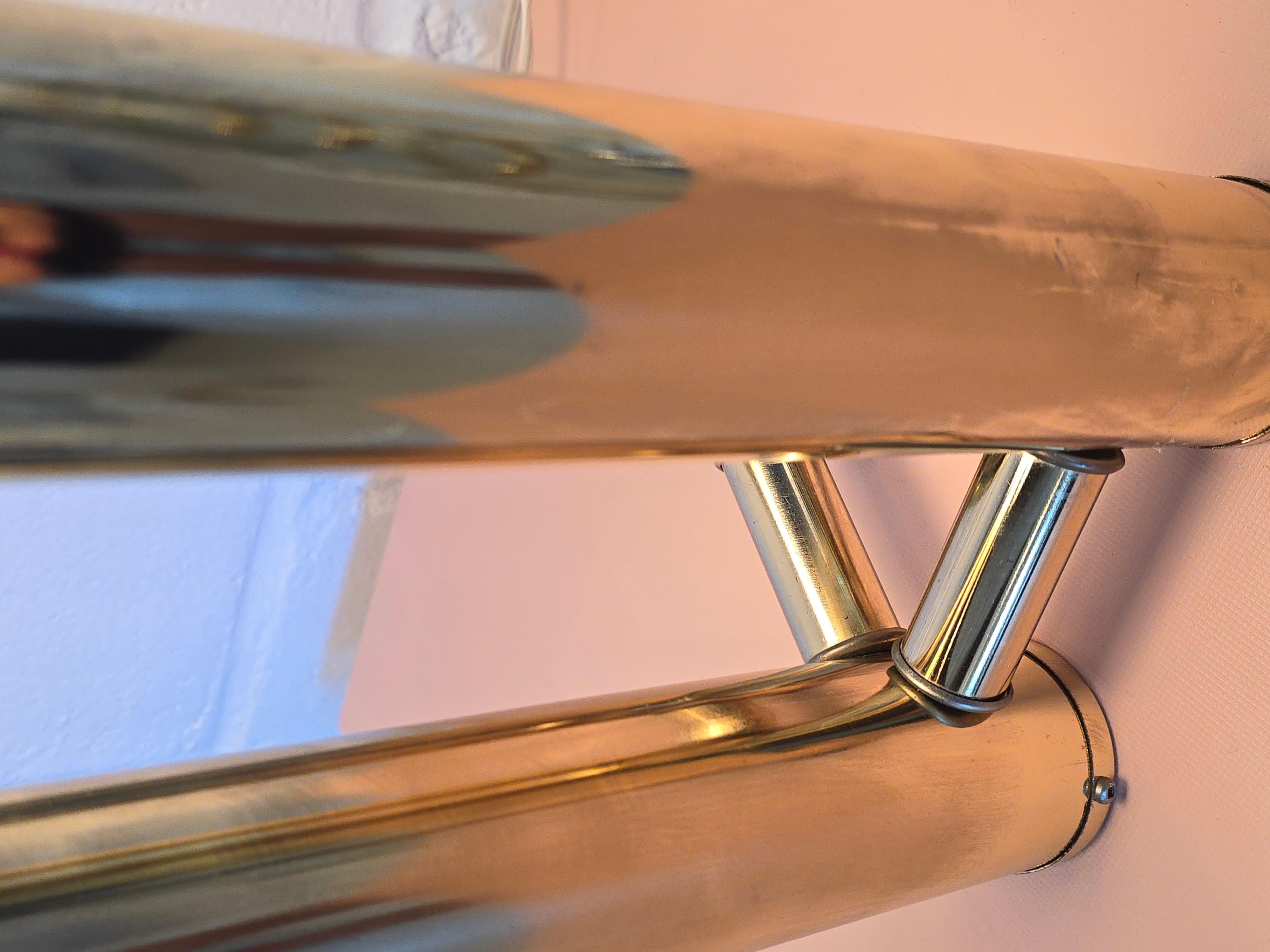 MCM Space Age Three Tier Tubular Brass 1970s Table Lamp For Sale 1