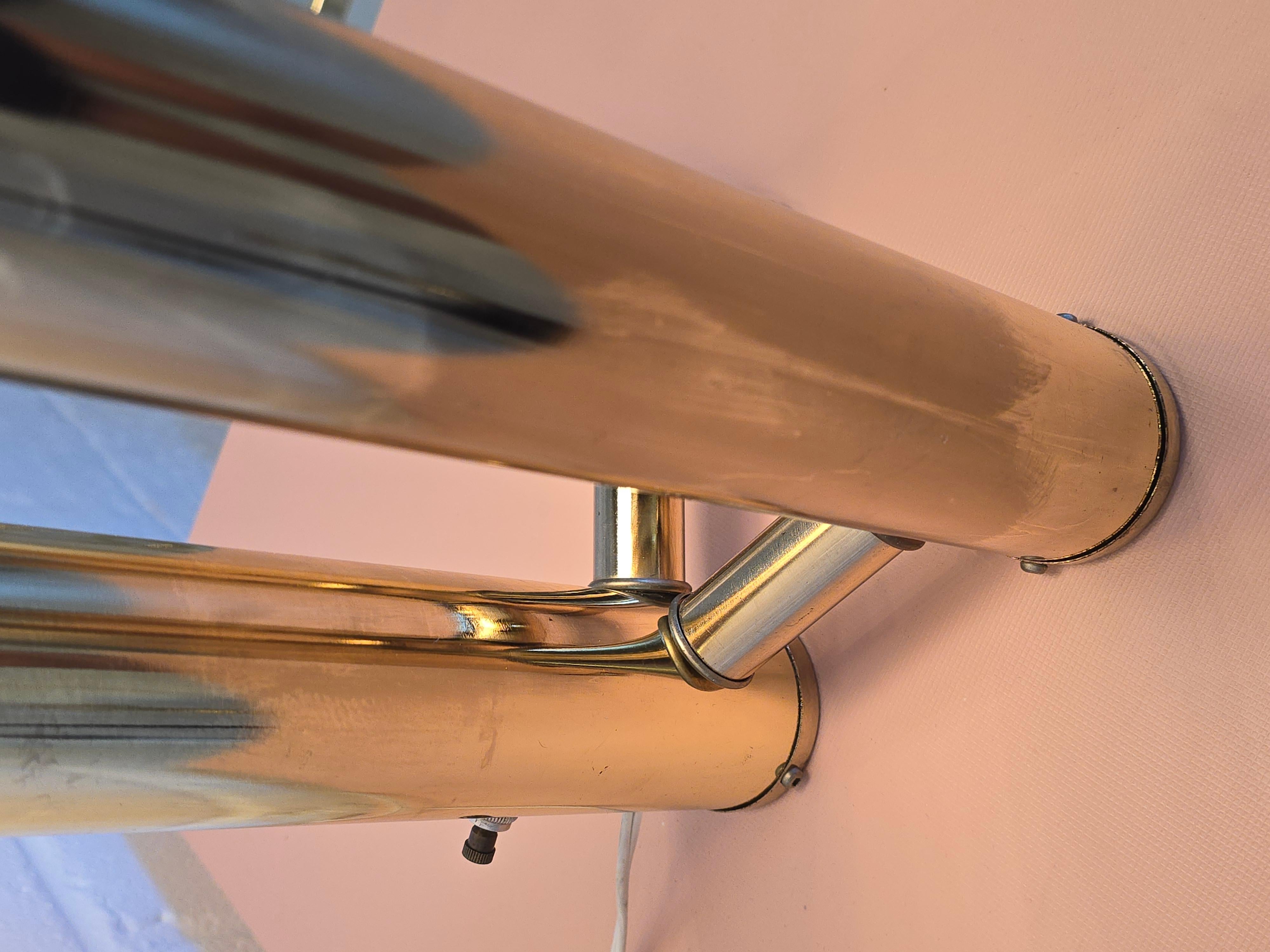 MCM Space Age Three Tier Tubular Brass 1970s Table Lamp For Sale 3