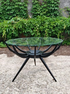 MCM "Spider" coffee table in black lacquer by Carlo di Carli, Italy 1950s