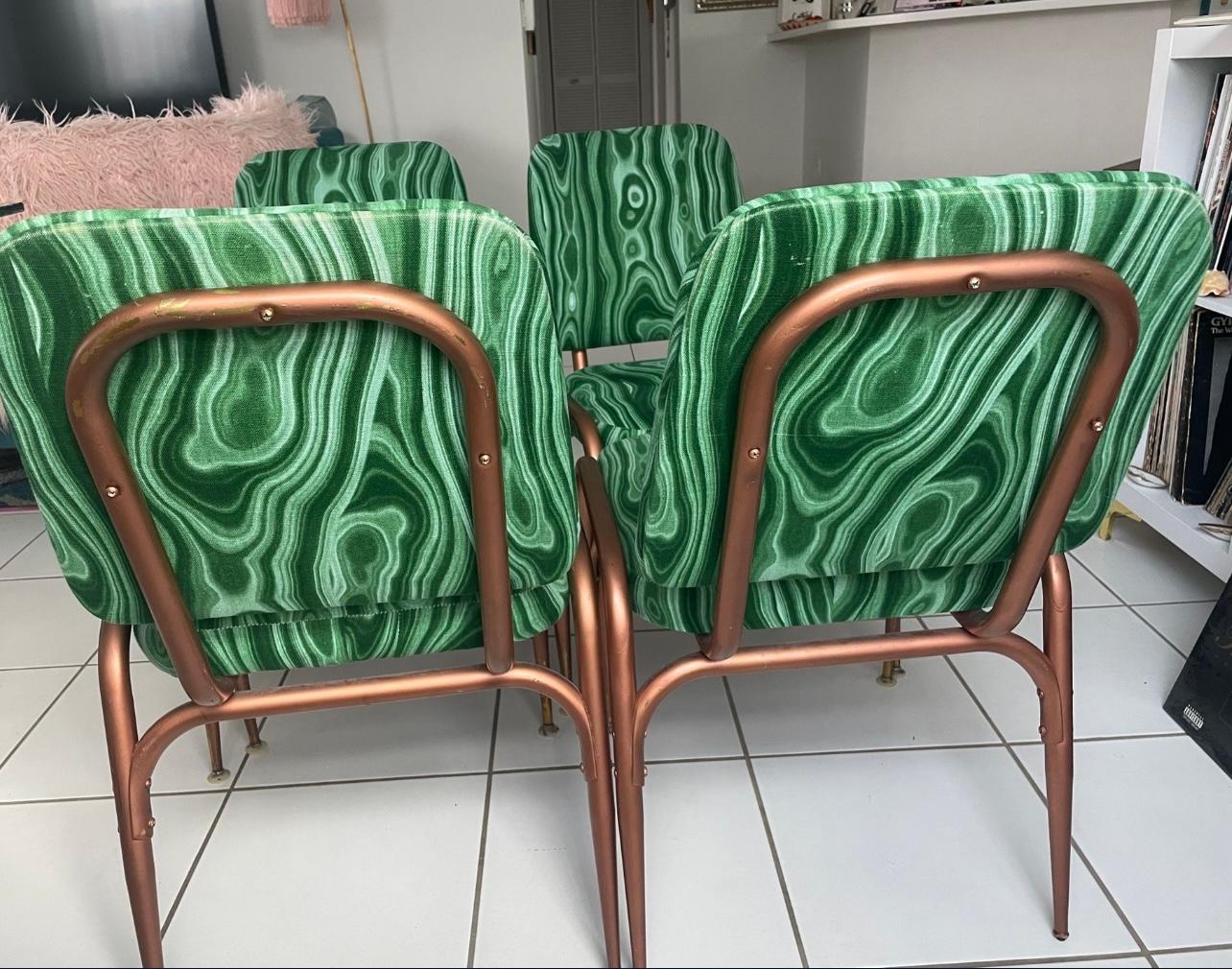 Mid-Century moderno MCM  Splendido set di sedie da pranzo in malachite in vendita