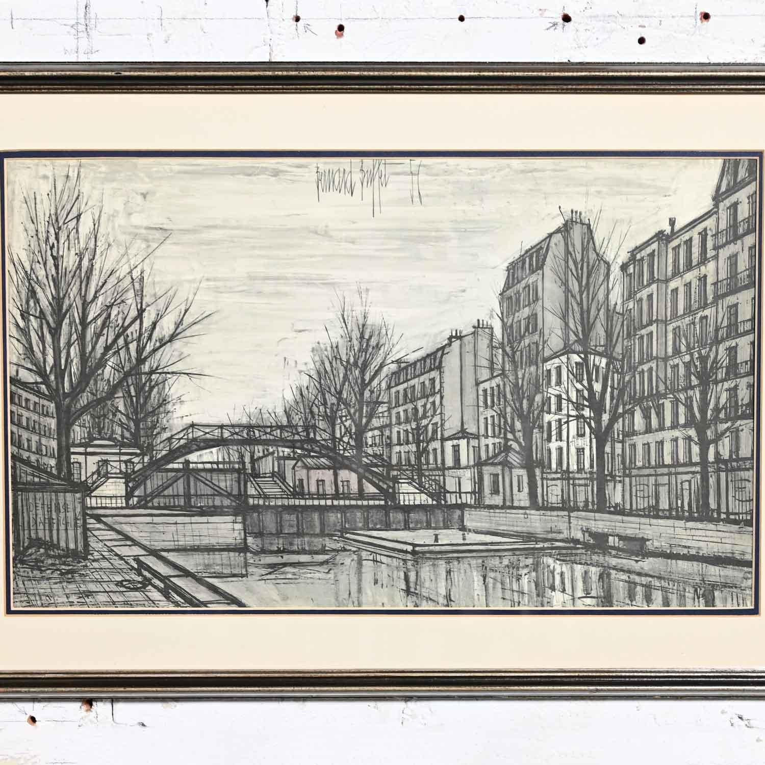 MCM St Martin Canal & France Port De La Rochelle Bernard Buffet Lithograph Print In Good Condition For Sale In Topeka, KS