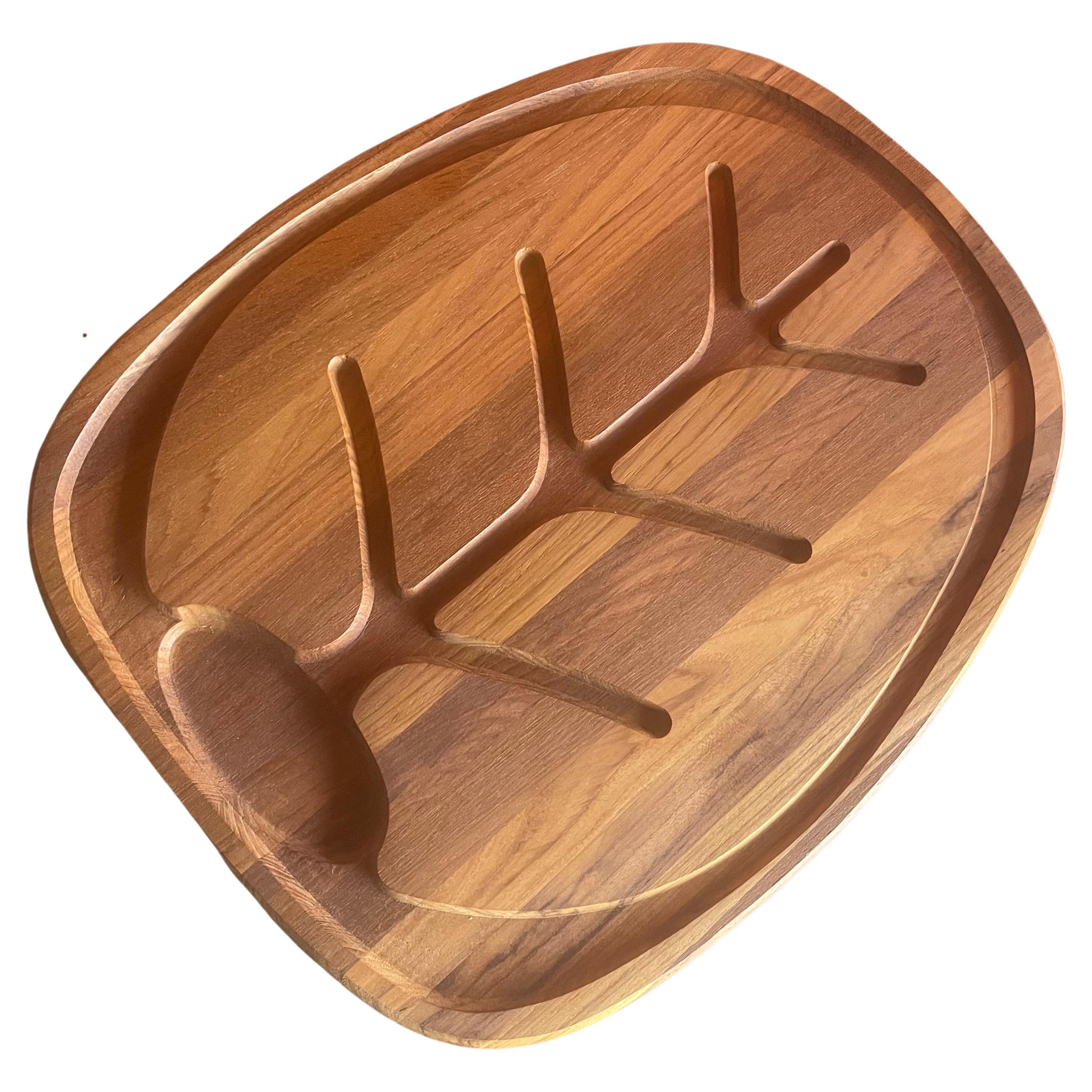 MCM Staved Teak Carving / Cutting Board New / Old Stock in Box by Selandia For Sale