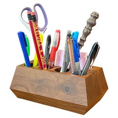 MCM Staved Walnut Desk Organizer