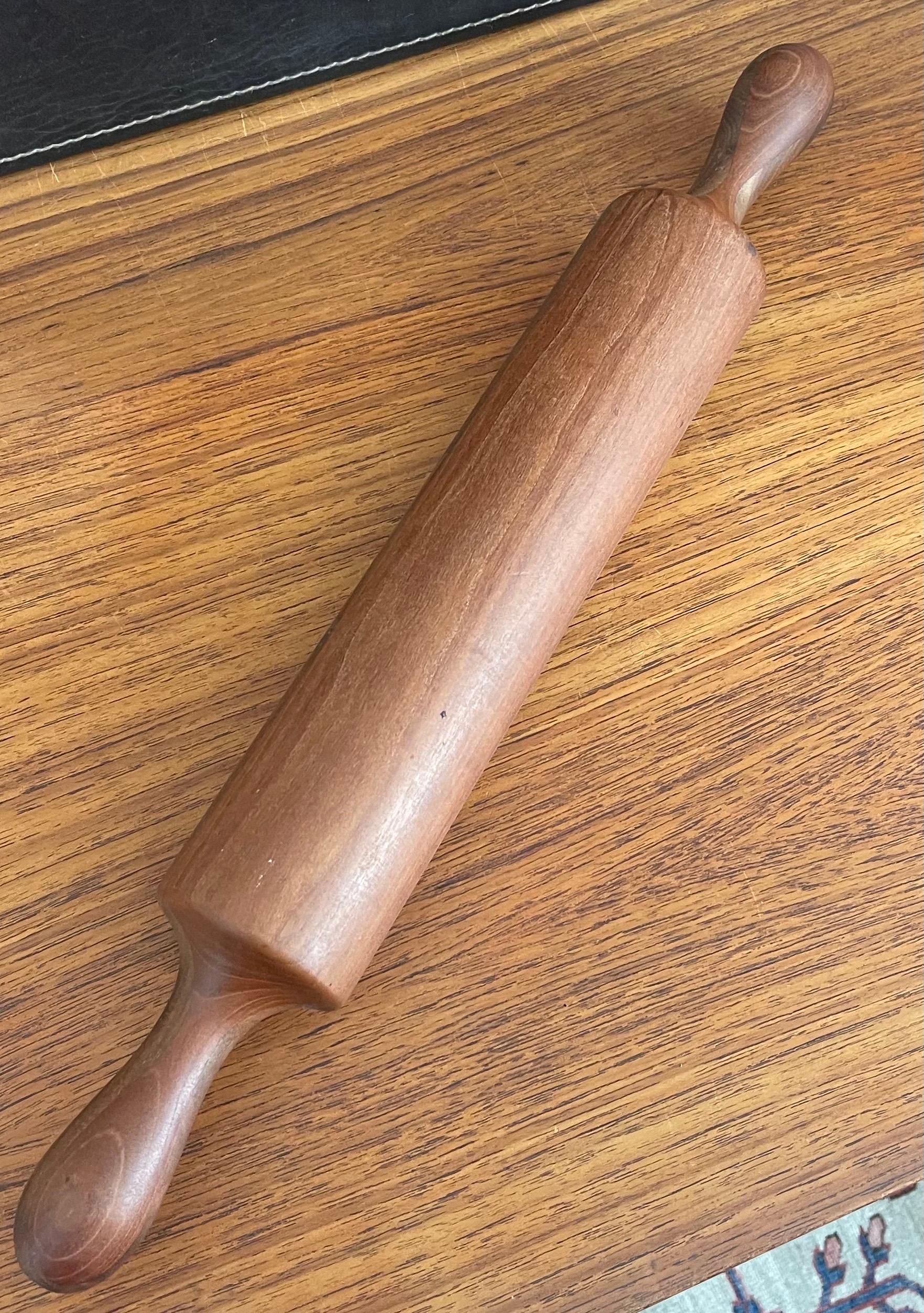 20th Century MCM Staved Walnut Rolling Pin For Sale