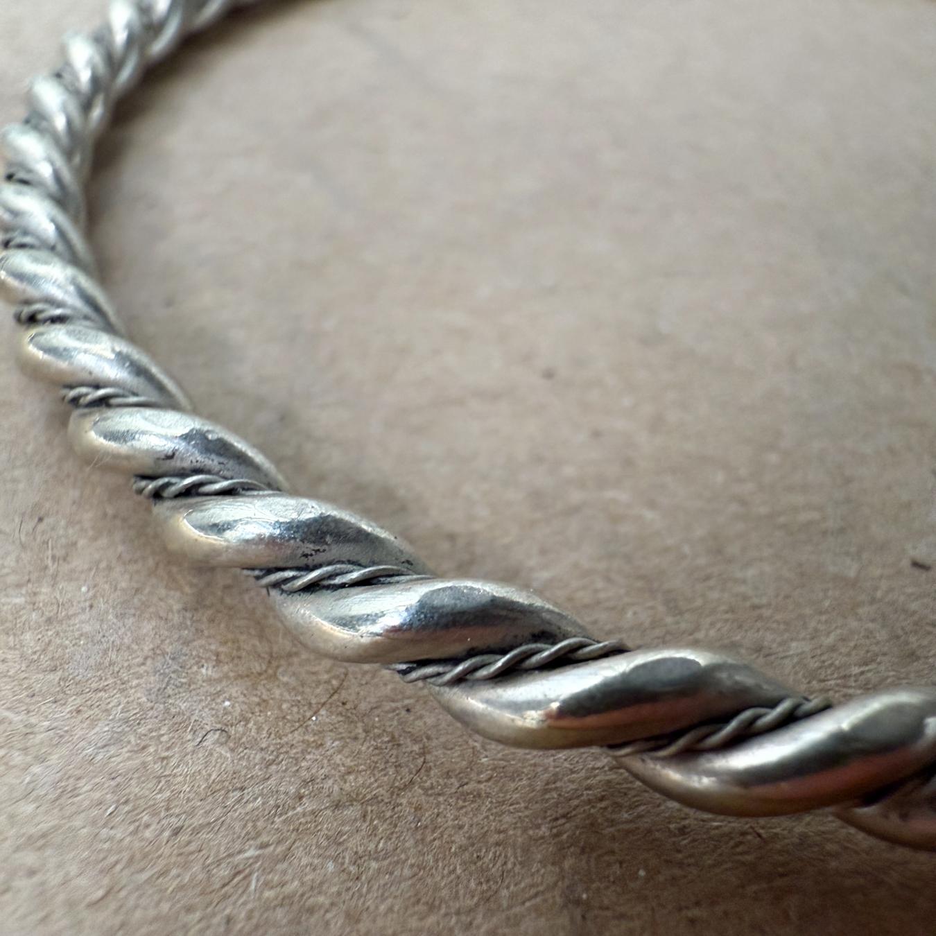 MCM Sterling Silver Twist Bangle Bracelet In Good Condition For Sale In Chula Vista, CA