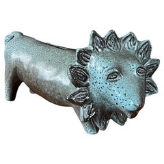 Banca del Leone in gres MCM di David Gil per Bennington Pottery