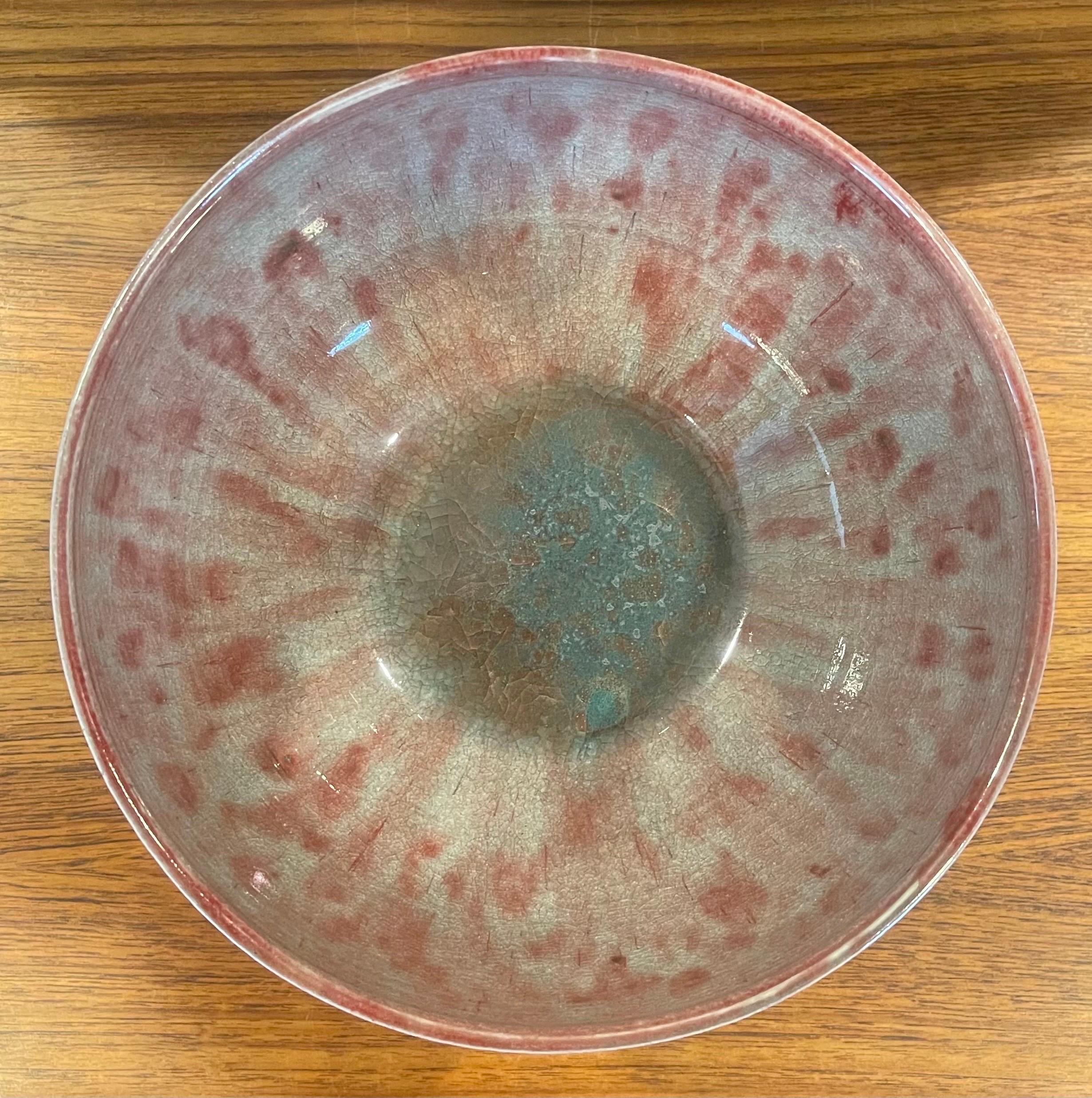 MCM Stoneware Studio Pottery Bowl on Pedestal by Amy Donaldson For Sale 5