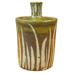 MCM Stoneware Studio Pottery Lidded Jar by Amy Donaldson