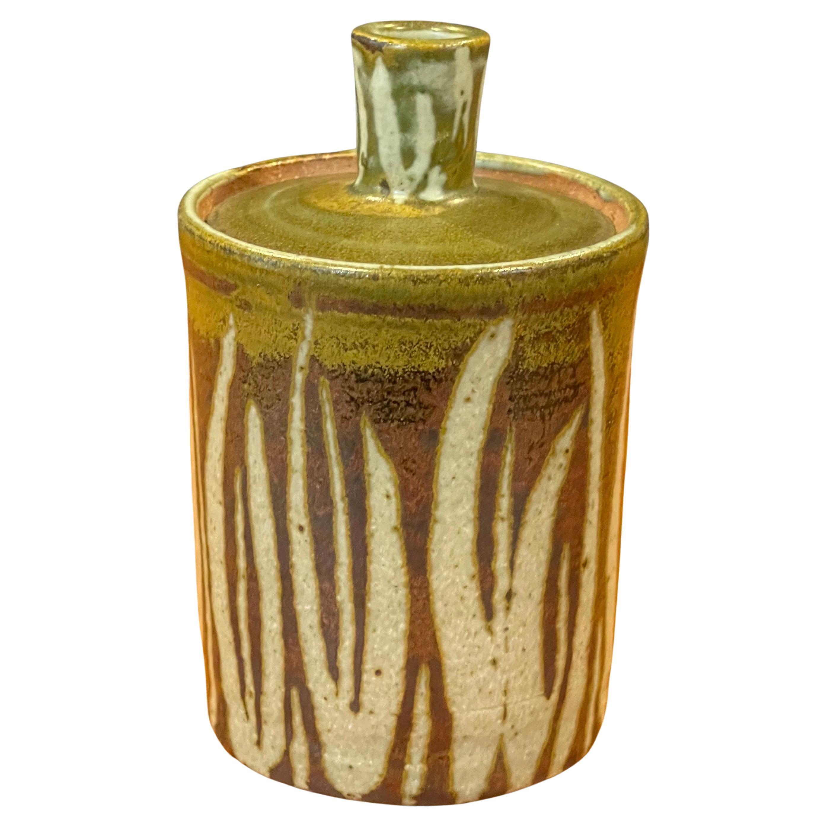 Mid-Century Modern Pot à couvercle MCM Stoneware Studio Pottery d'Amy Donaldson en vente