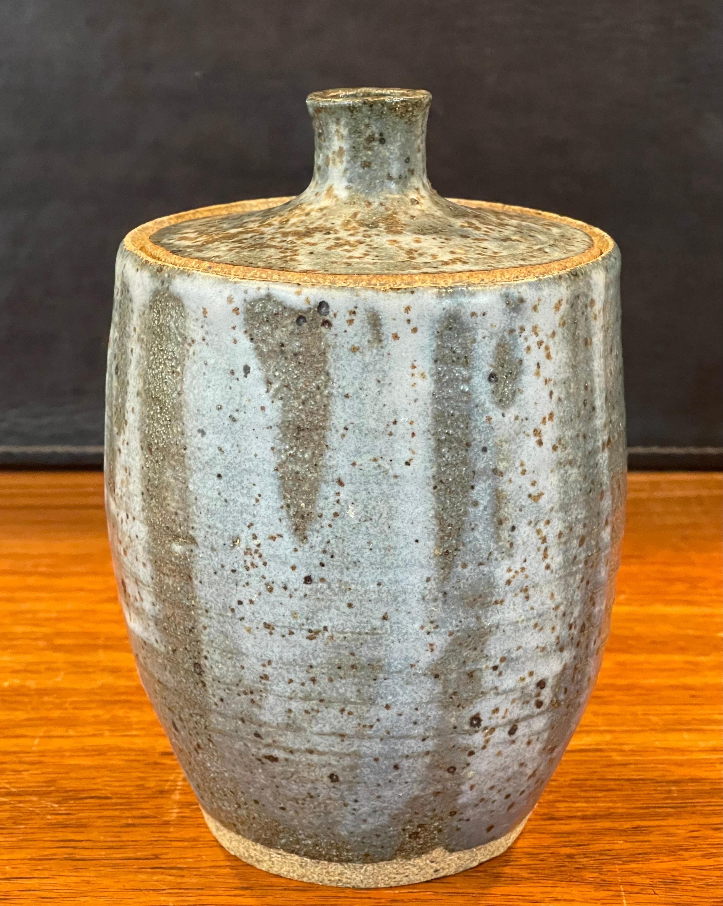 American MCM Stoneware Studio Pottery Lidded Jar