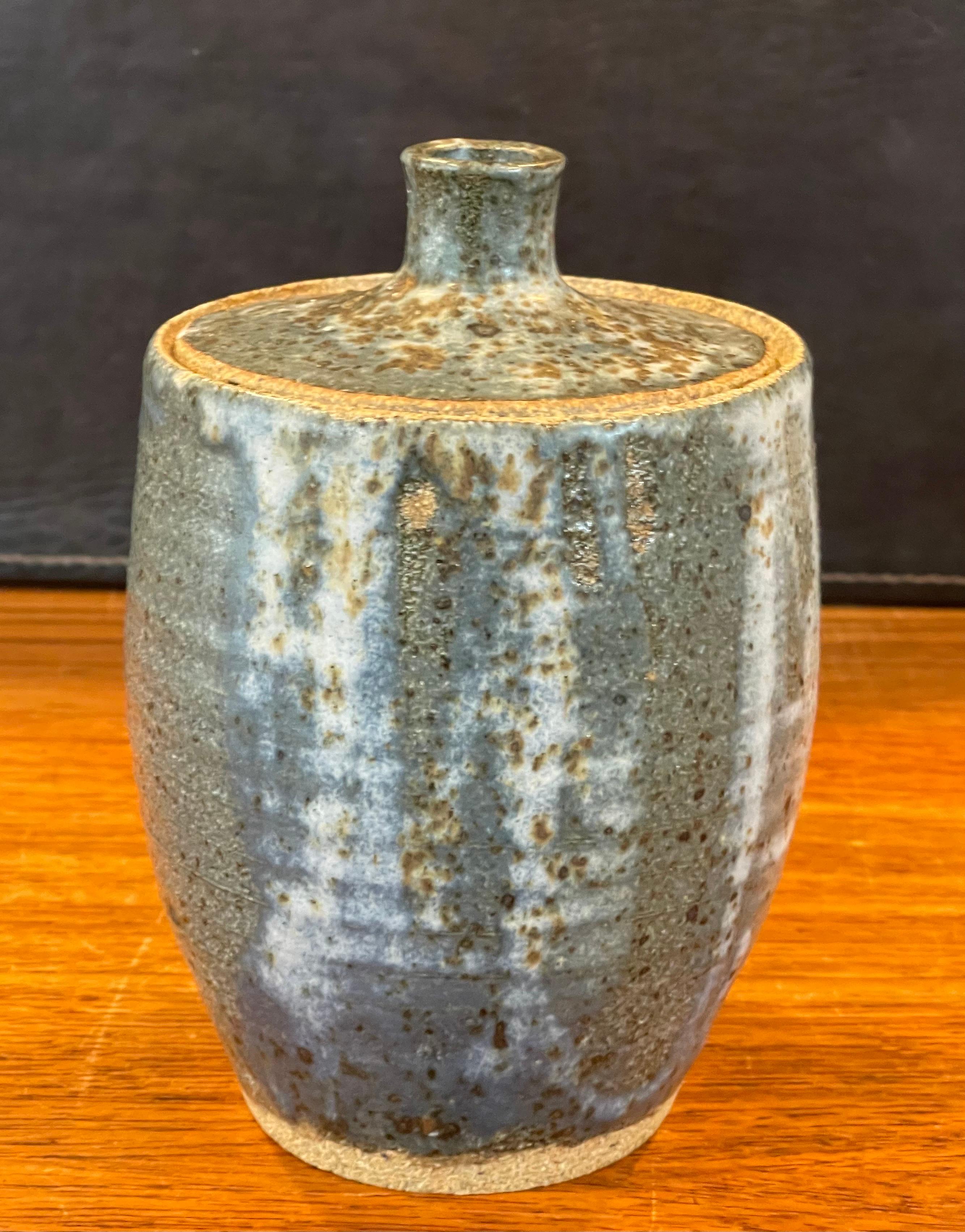 20th Century MCM Stoneware Studio Pottery Lidded Jar