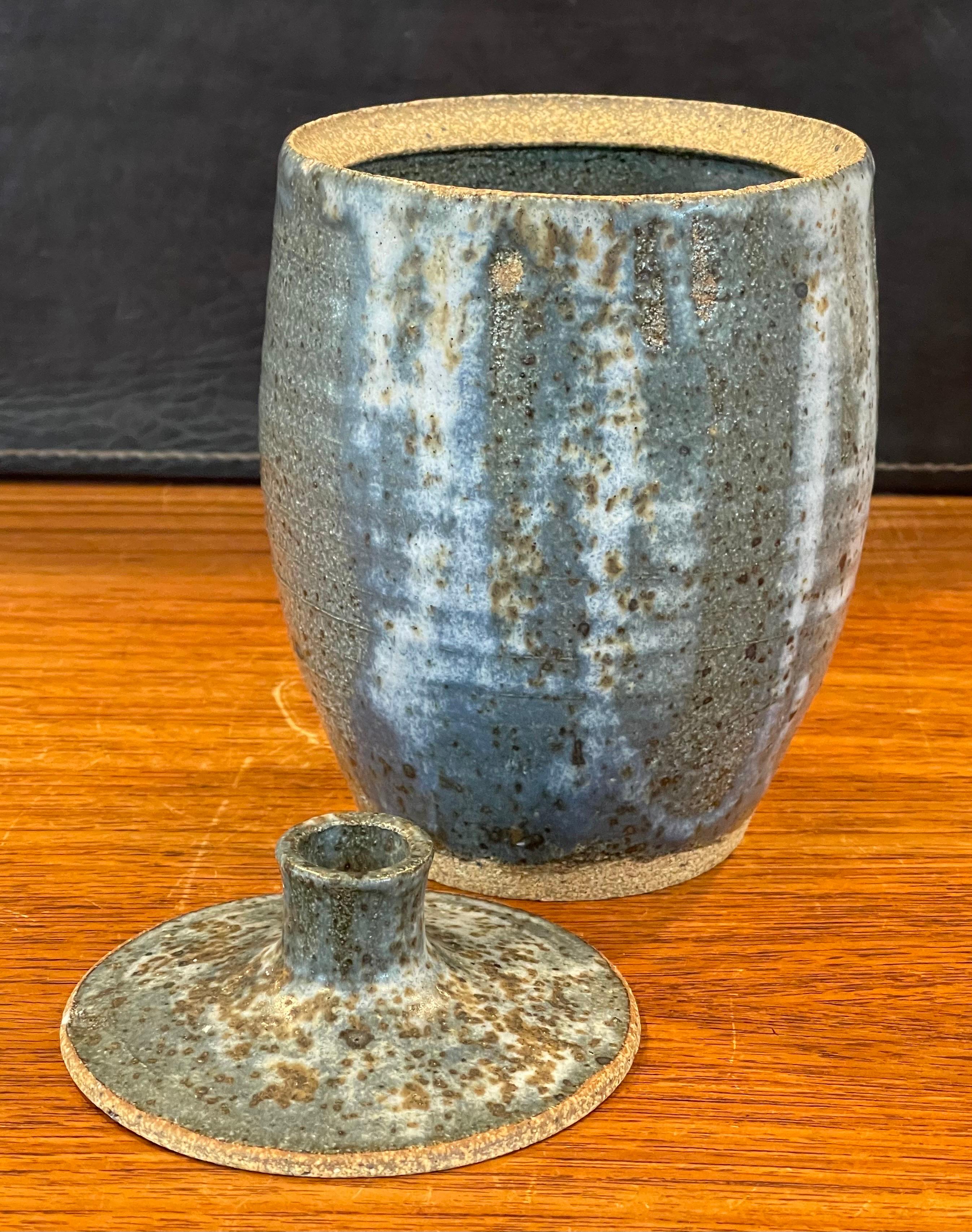 MCM Stoneware Studio Pottery Lidded Jar 1