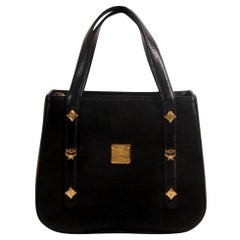 MCM Studded 869337 Black Leather Tote