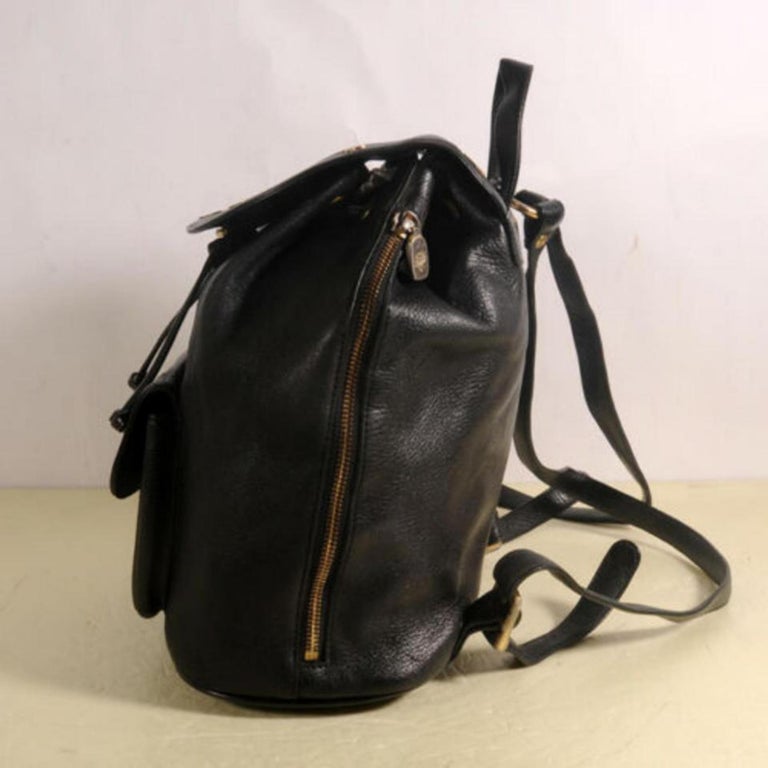 MCM Studded 869878 Black Leather Backpack For Sale at 1stDibs