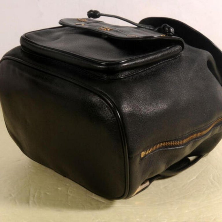 MCM Studded 869878 Black Leather Backpack For Sale at 1stDibs