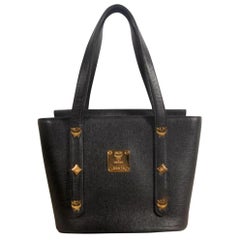 MCM Studded Bucket 869501 Black Leather Tote