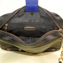 MCM Studded Chain Camera 868490 Black Leather Shoulder Bag