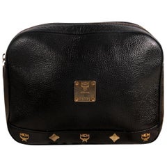 Vintage MCM Studded Chain Camera 868490 Black Leather Shoulder Bag