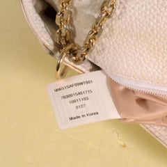 MCM Studded Chain Flap 869245 White Leather Shoulder Bag