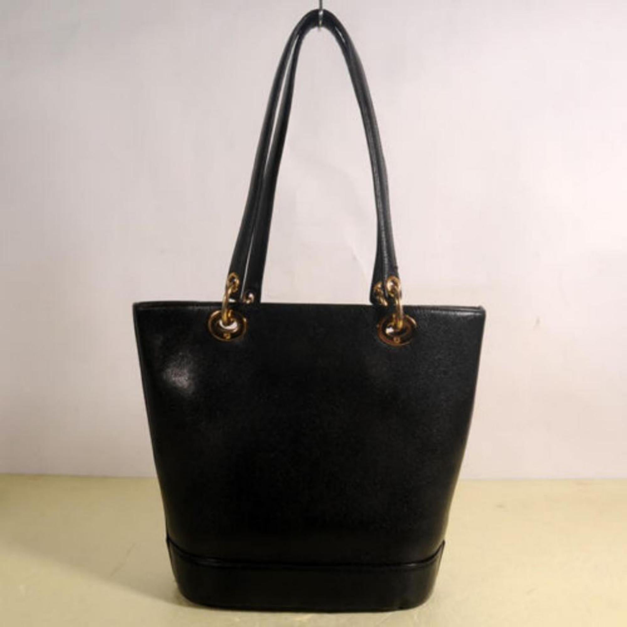 Women's MCM Studded Charm Tote 869443 Black Leather Shoulder Bag For Sale