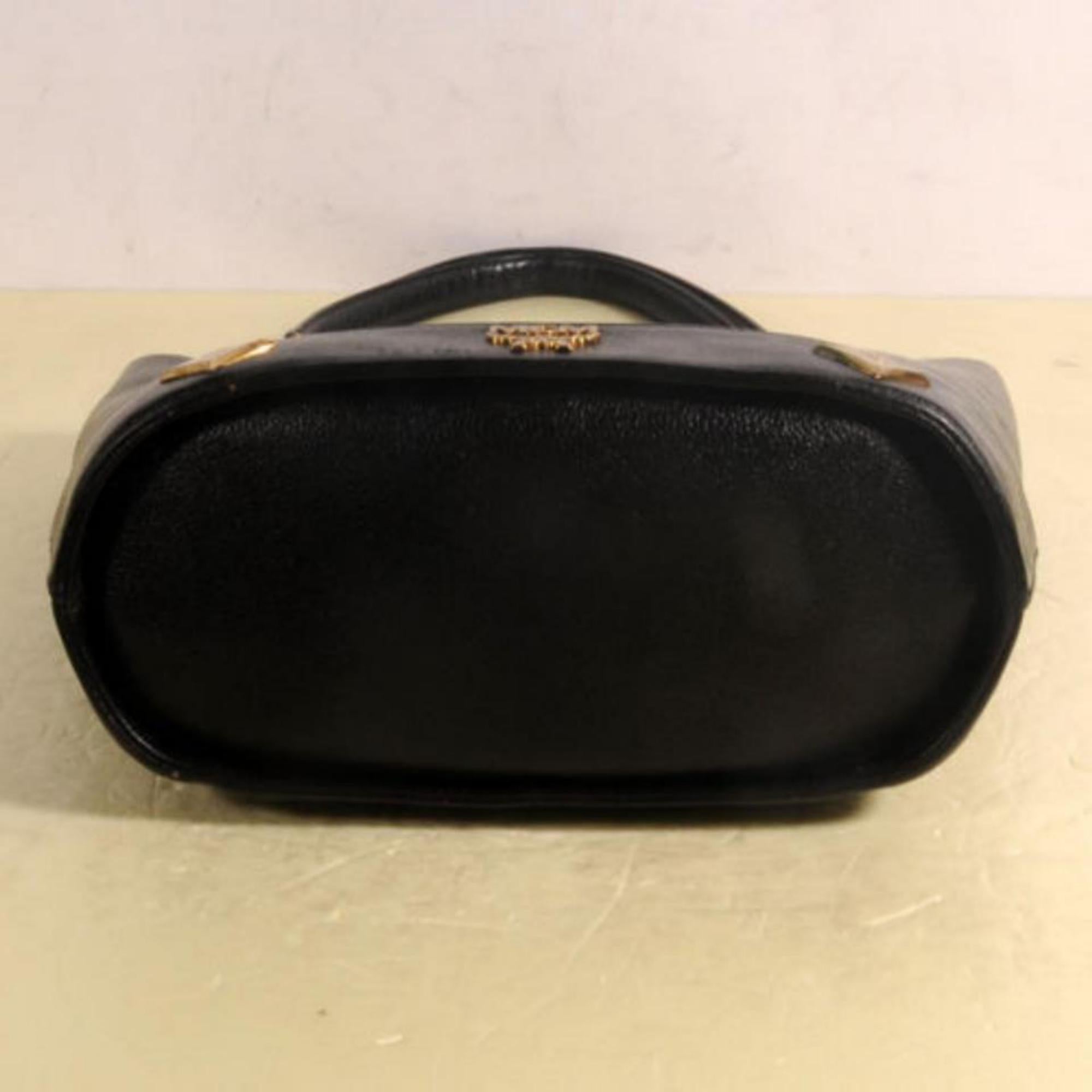 MCM Studded Charm Tote 869443 Black Leather Shoulder Bag For Sale at ...