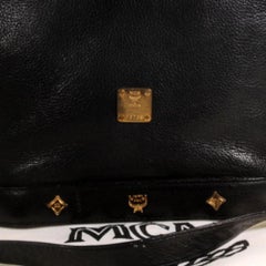 MCM Studded Messenger 868827 Black Leather Cross Body Bag