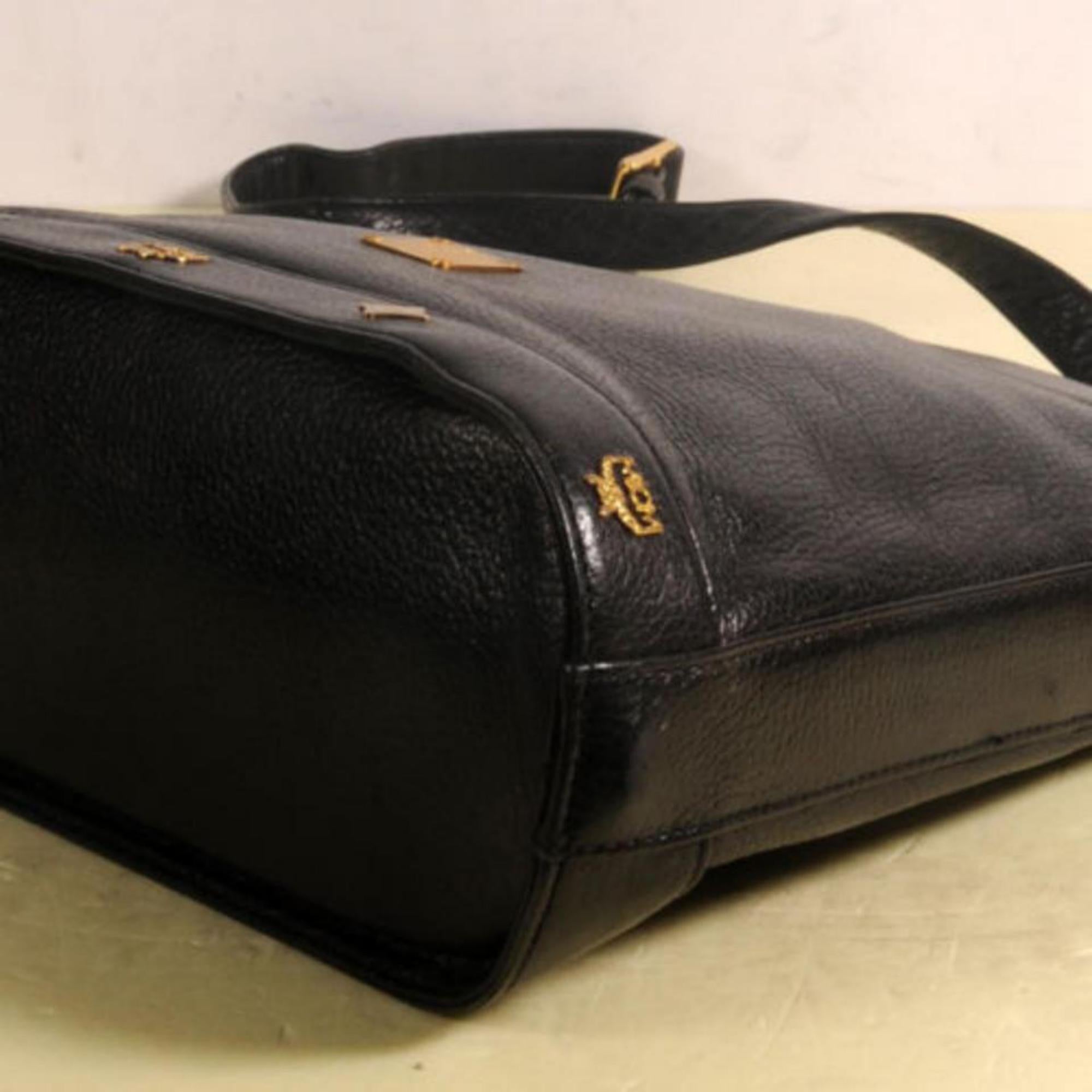 MCM Studded Messenger 868827 Black Leather Cross Body Bag For Sale 5