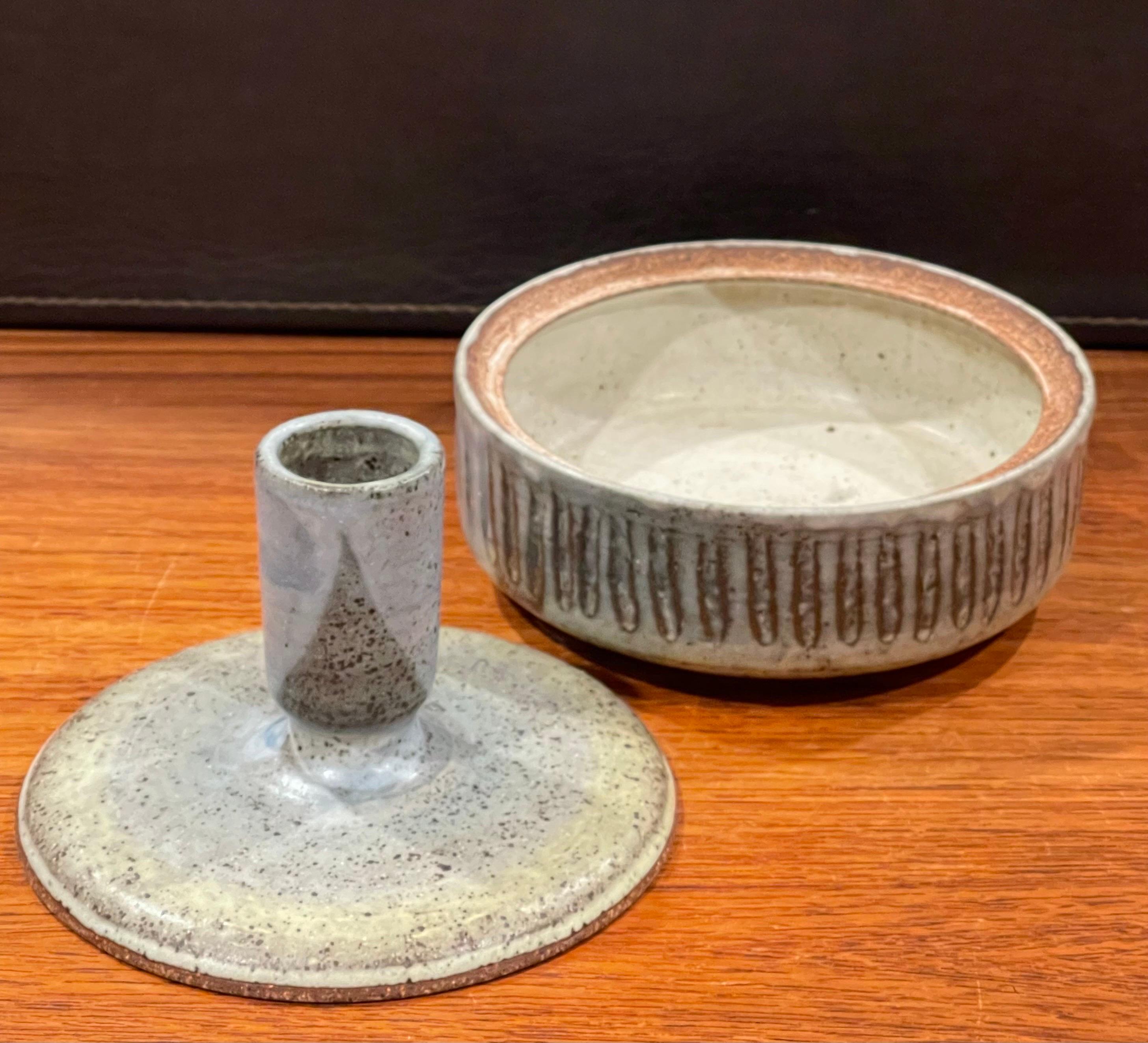 20th Century MCM Studio Pottery Lidded Stoneware Vessel by Joel Edwards For Sale