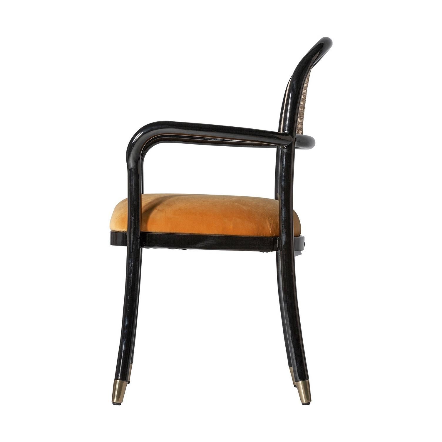 black cane back chair