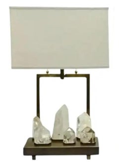 MCM Style Natural Brazilian Quartz Stone Point Designer Table Lamp 1/2