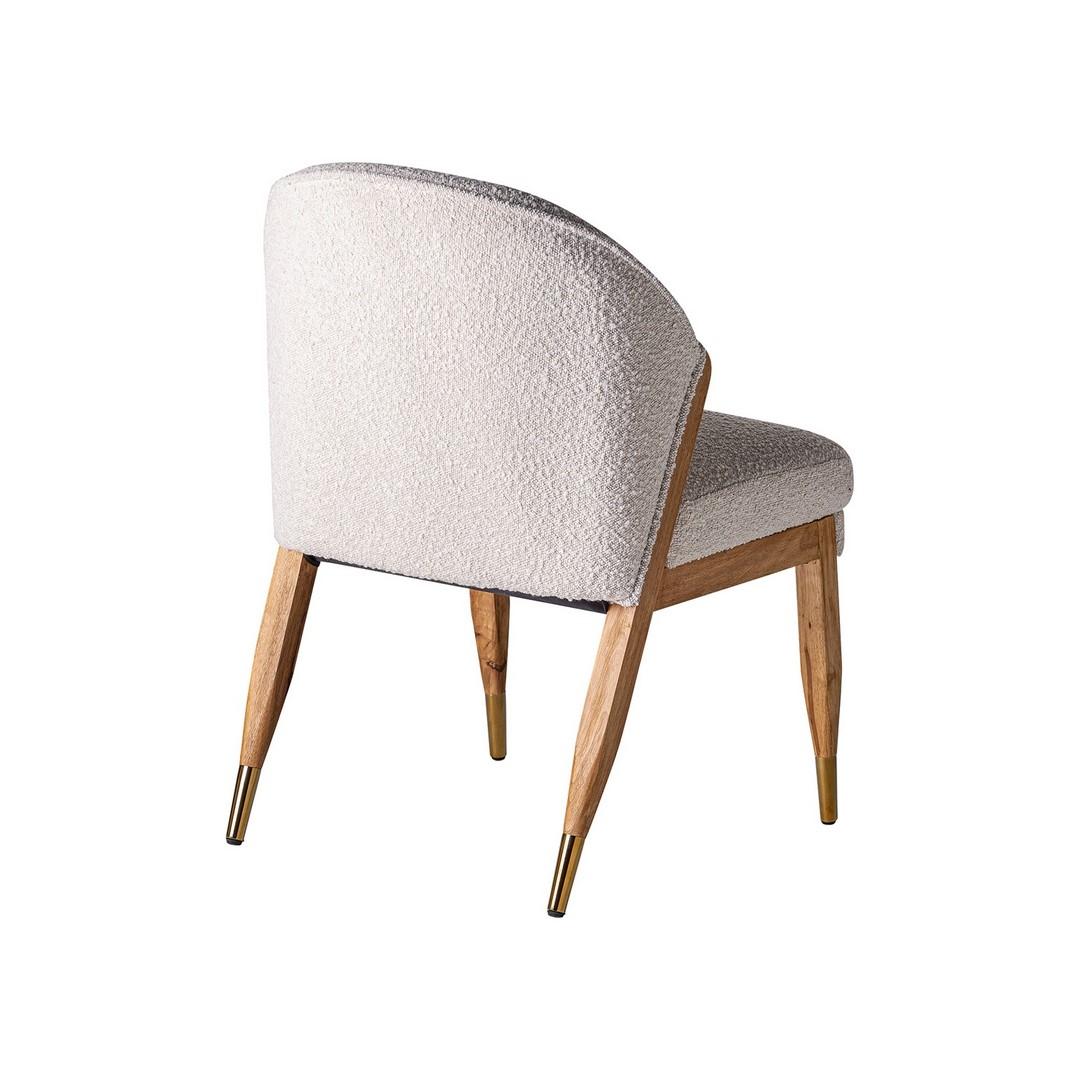 Unknown MCM Style Wooden Boucle Fabric Chair For Sale