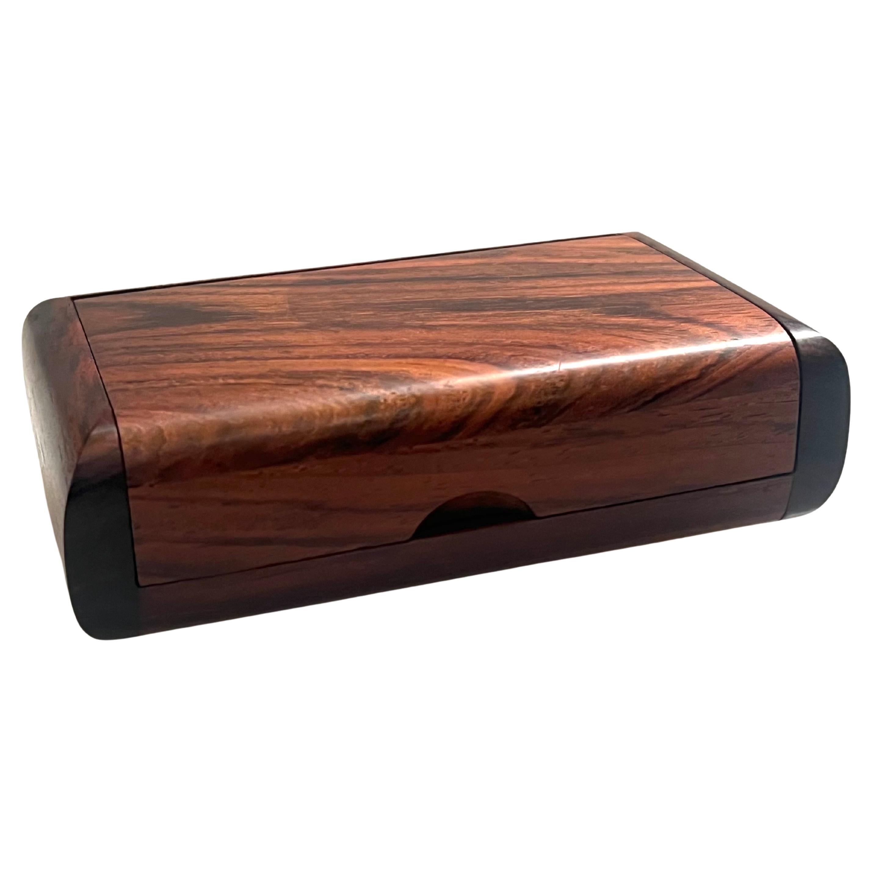MCM Stylized Solid Rosewood Petite Lidded Box