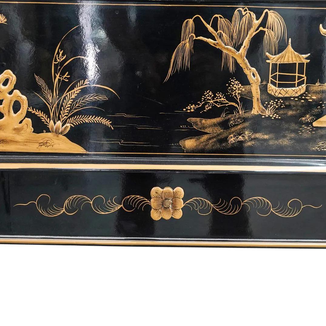 MCM Superb Japanned or Chinoiserie Lacquer Carlton House Desk & Matching Chair 7