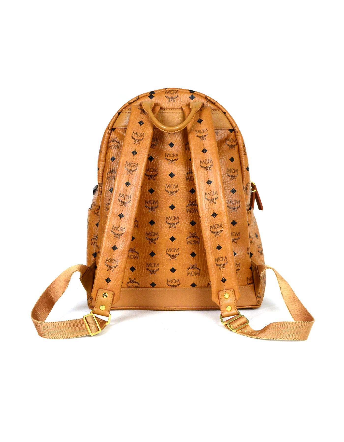 Brown MCM Tan Monogram Star M Stud Large Backpack Bag