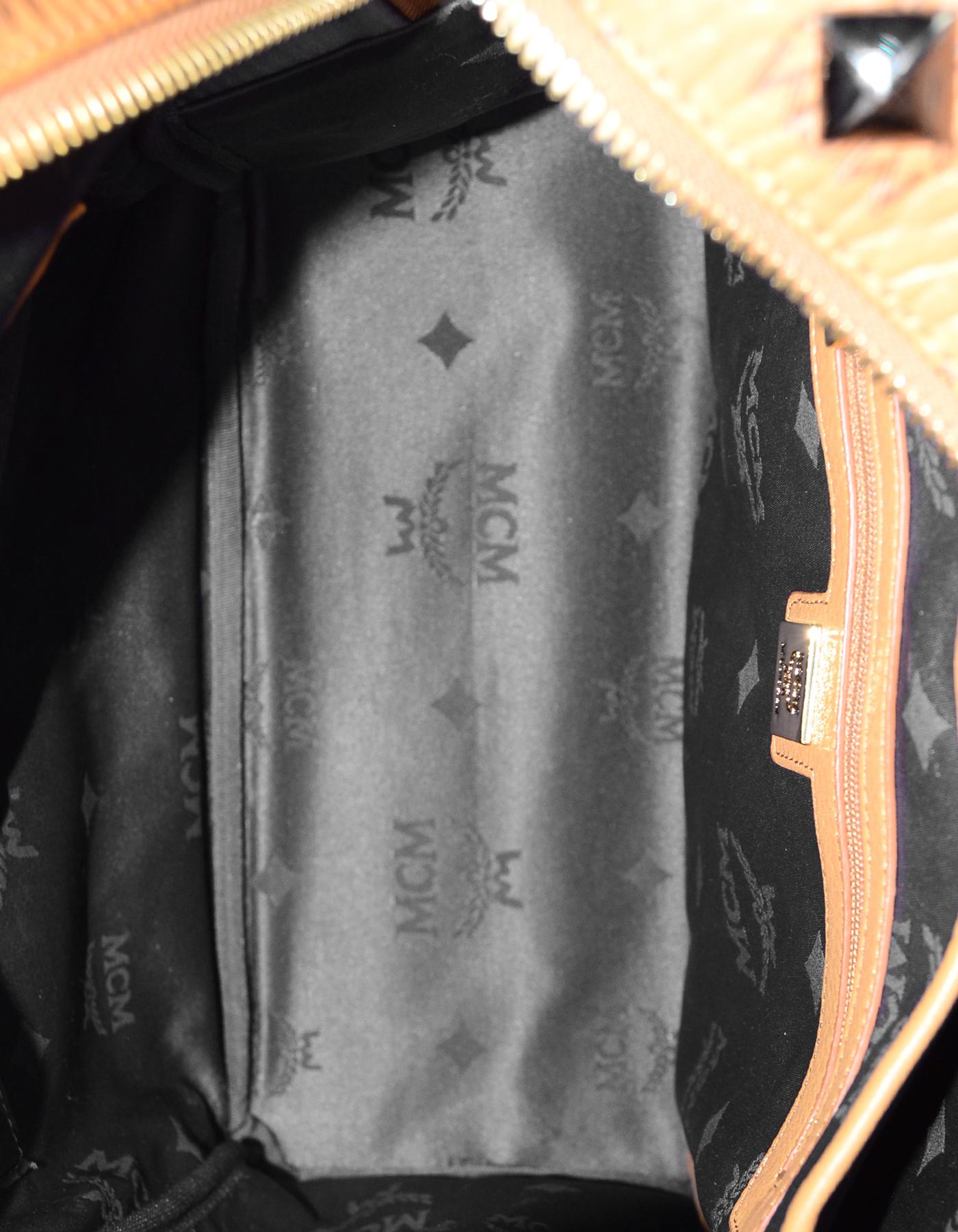 MCM Tan Monogram Star M Stud Large Backpack Bag 4
