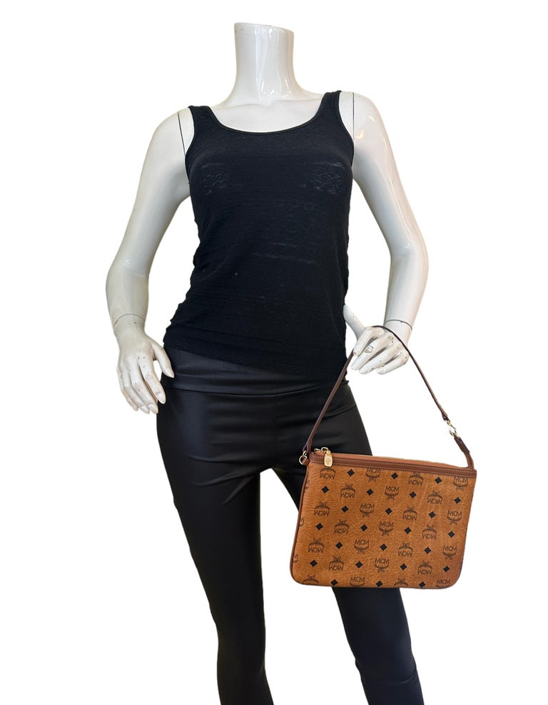 MCM Tan Visetos Monogram Pouch MCM Tan Visetos Monogram Pouch Bag – ASC Resale main image 2