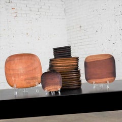 MCM Taverneau Mahogany Square Dinnerware Set of 25 by Pantalcraft and Others