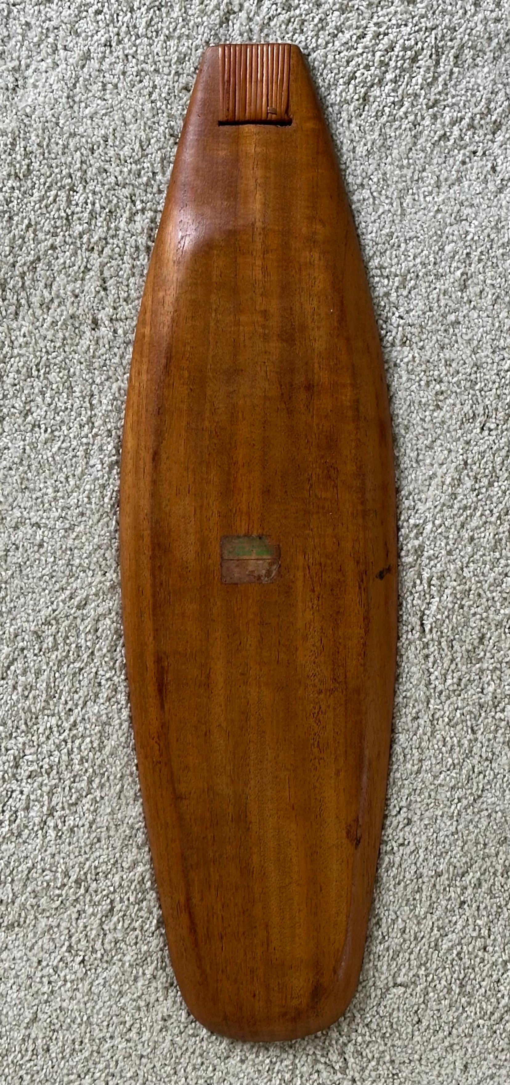MCM Taverneau, längliches Serviertablett aus Holz und Korbweide mit Henkel von Arthur Umanoff im Angebot 5