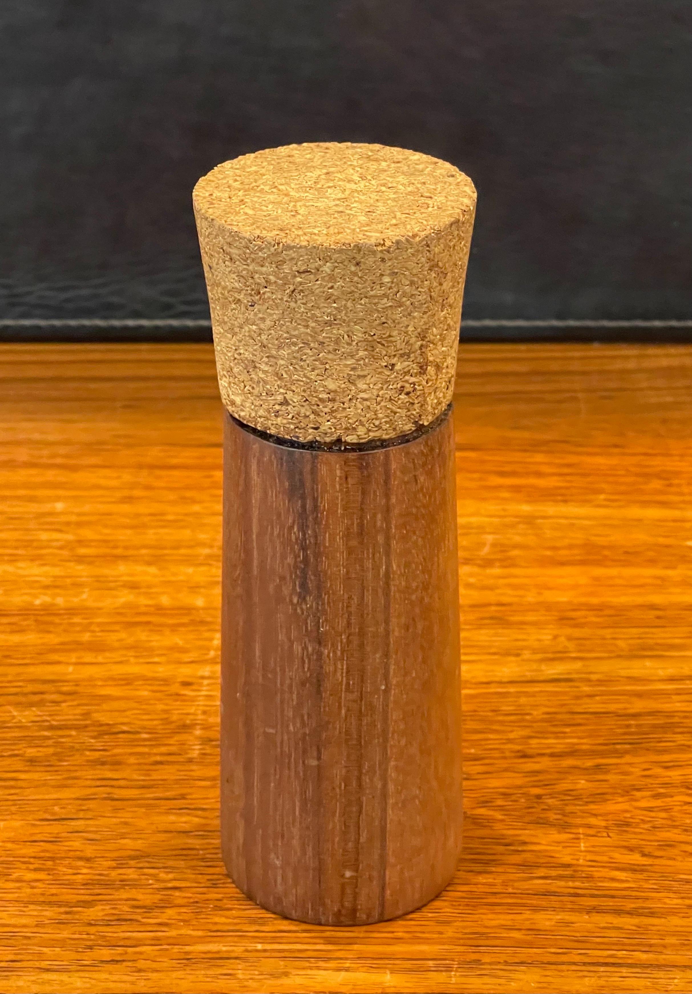 Mid-Century Modern MCM Teak and Cork Peppermill For Sale