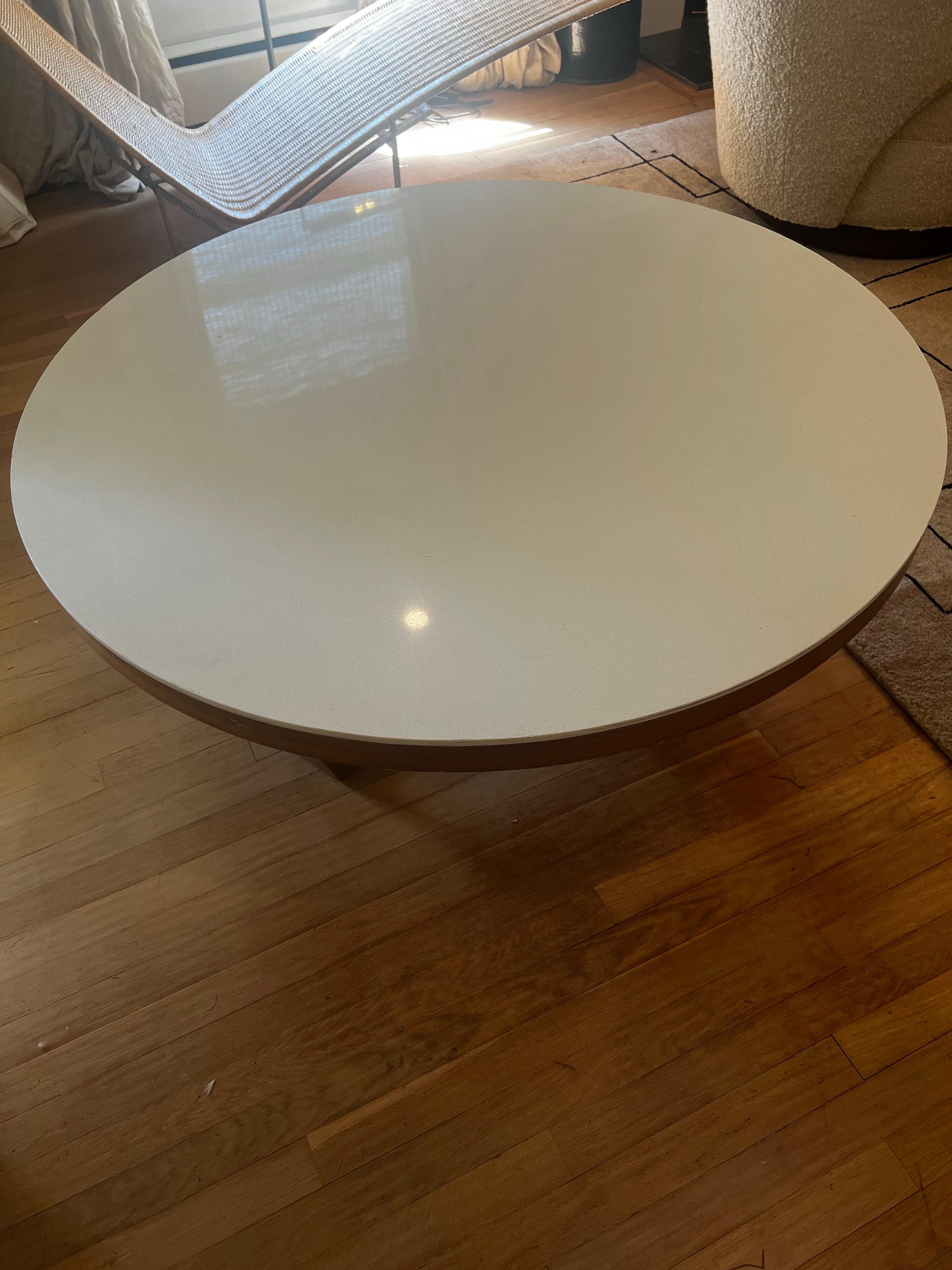MCM Teak Coffee Table with white stone top - 48